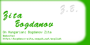 zita bogdanov business card